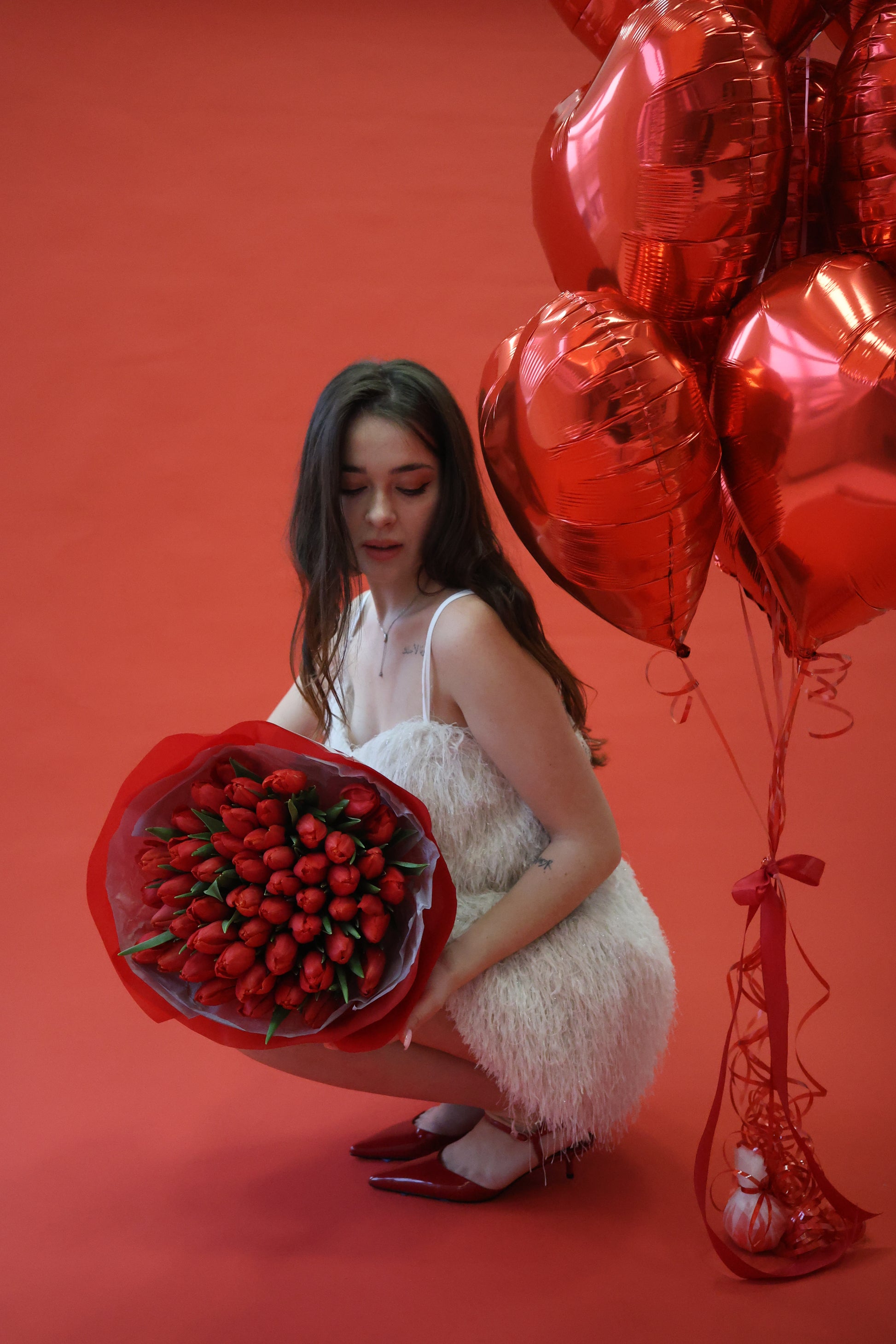 Bukiet czerwonych tulipanów