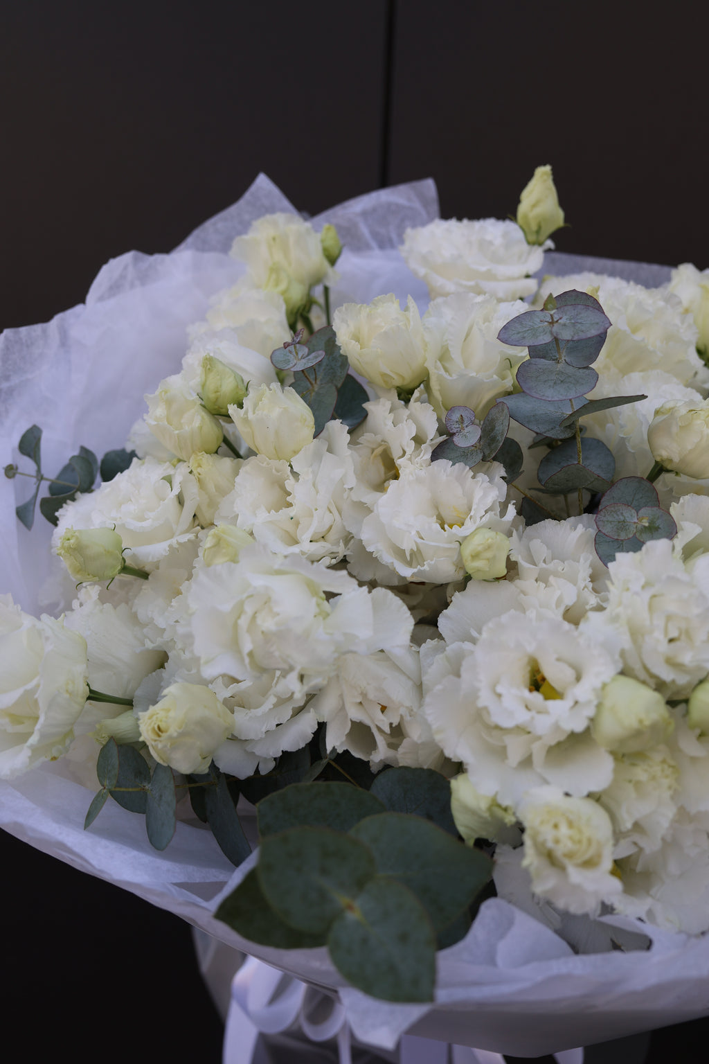 Bukiet białej eustomy