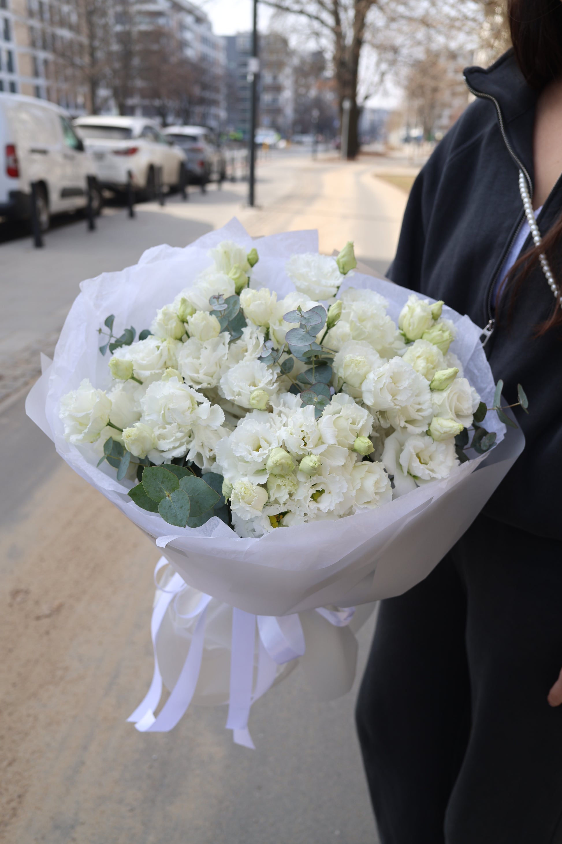 Bukiet białej eustomy