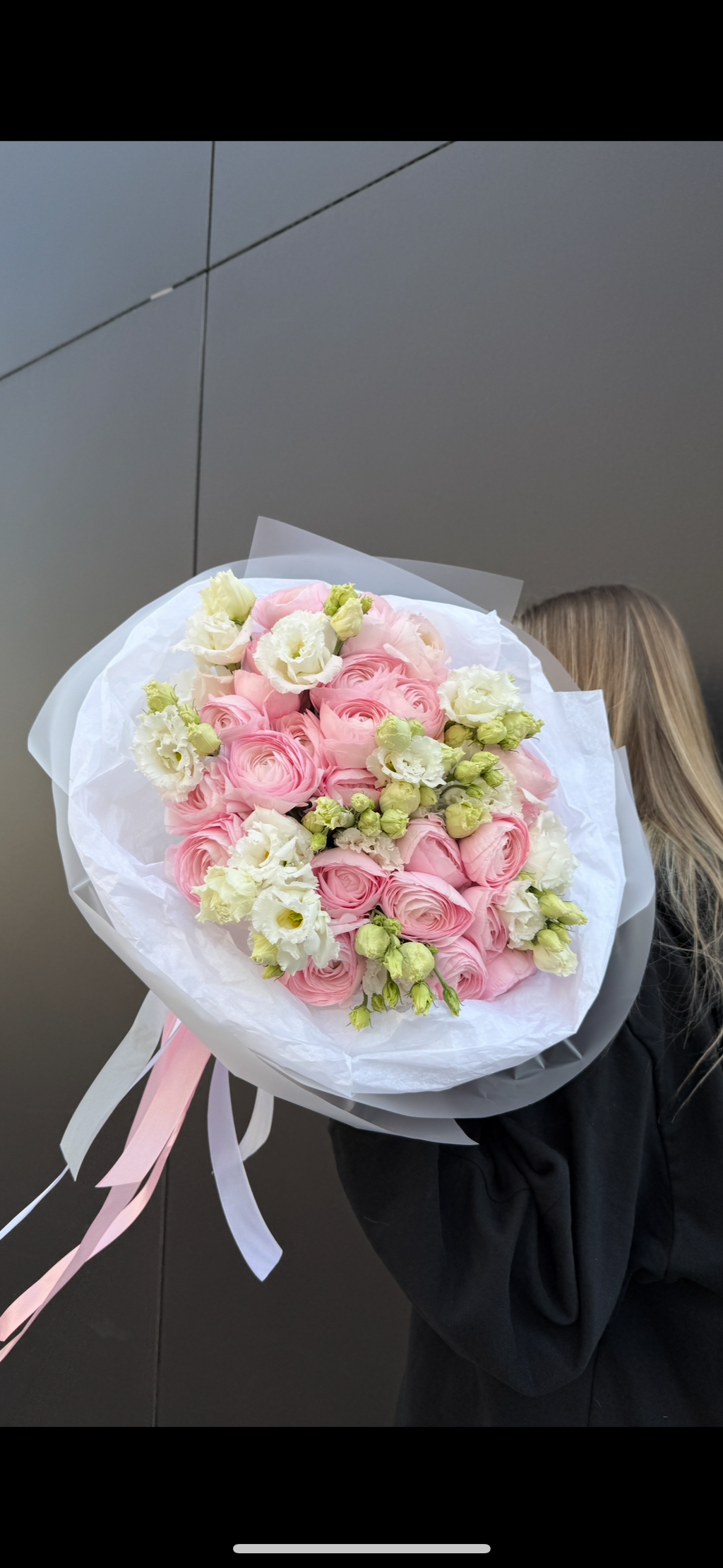 Bukiet duo ranunkulusy z eustomą