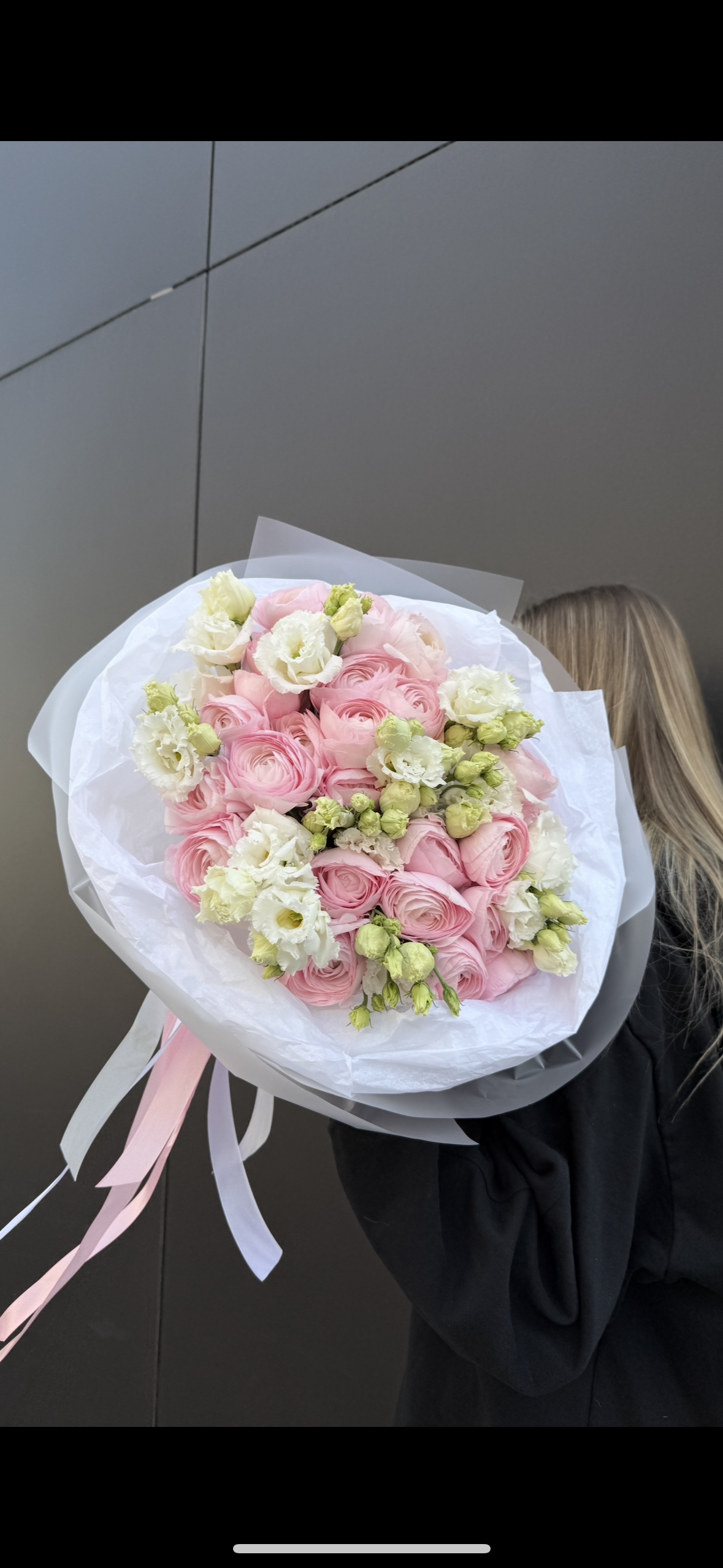 Bukiet duo ranunkulusy z eustomą