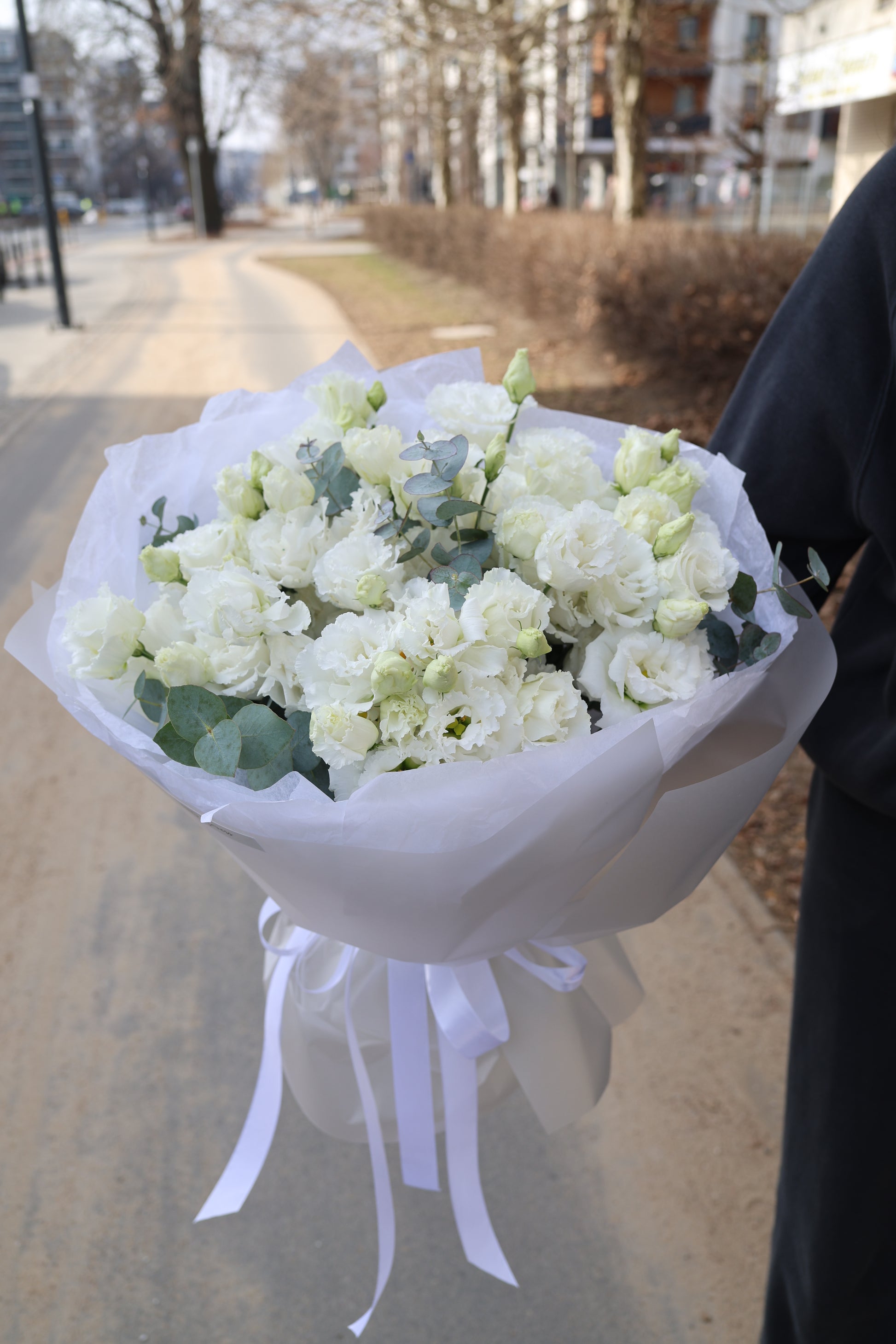 Bukiet białej eustomy