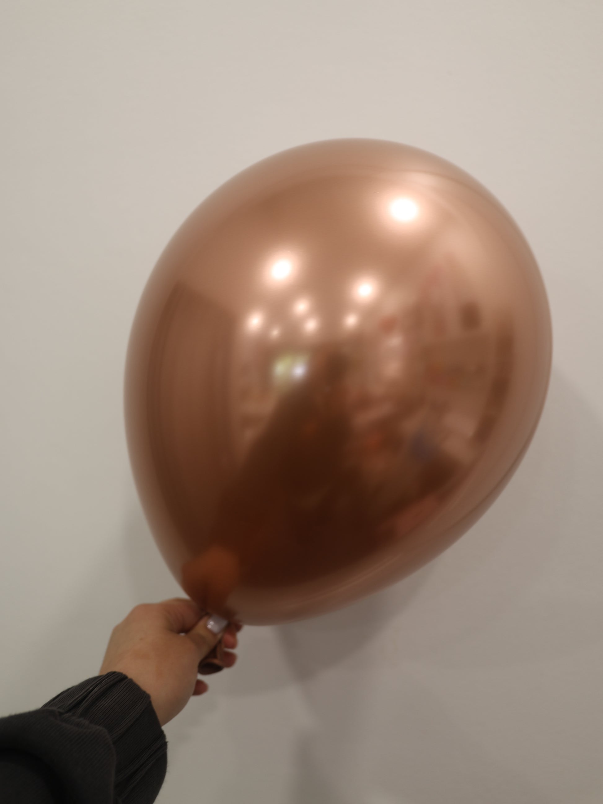 Różowe złoto chromowany balon z helem