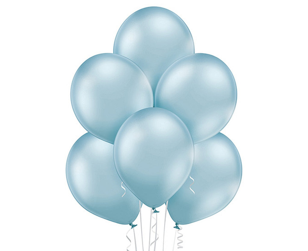Niebieski chromowany balon z helem