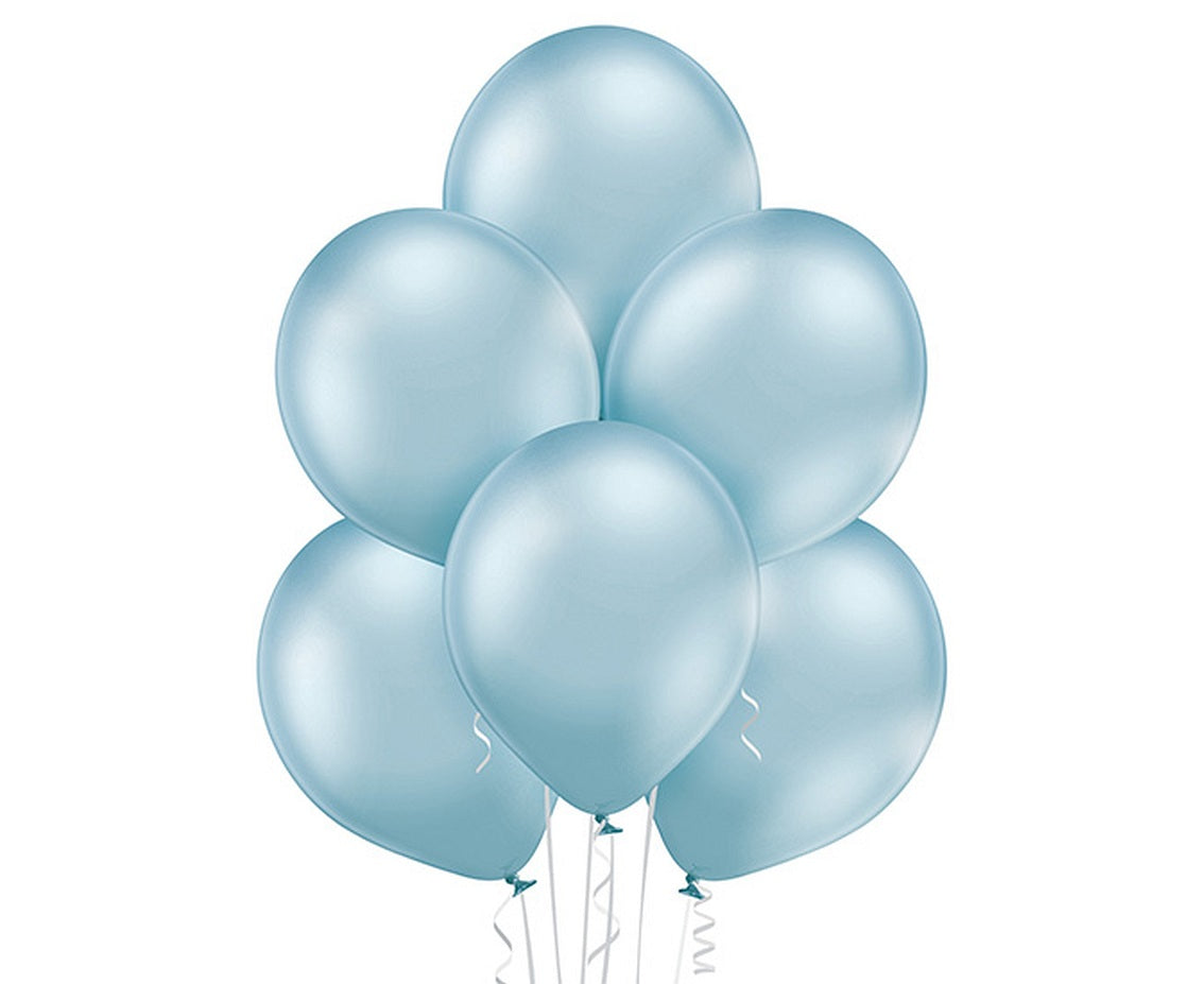 Niebieski chromowany balon z helem