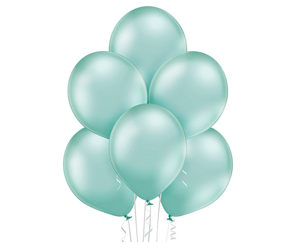 Miętowy chromowany balon z helem