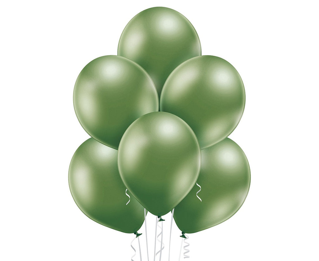 ZIelony chromowany balon z helem