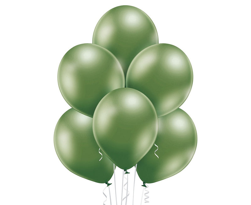 ZIelony chromowany balon z helem