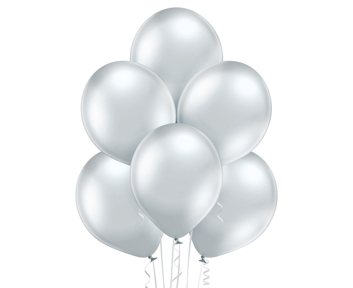 Srebrny balon z helem
