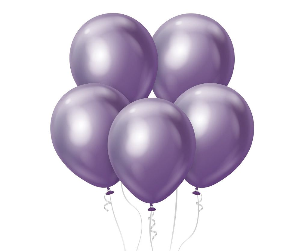 Foioletowy chromowany balon z helem
