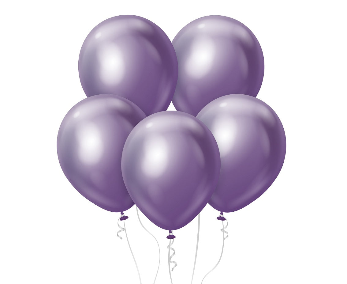 Foioletowy chromowany balon z helem