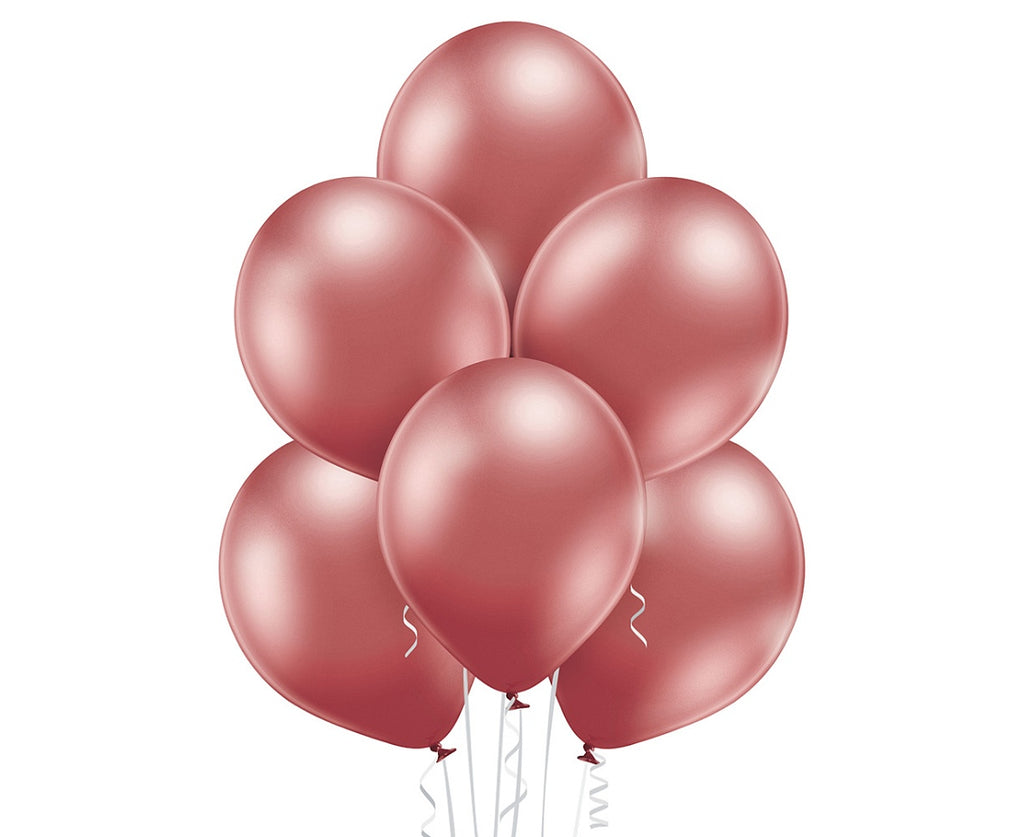 Różowe złoto chromowany balon z helem