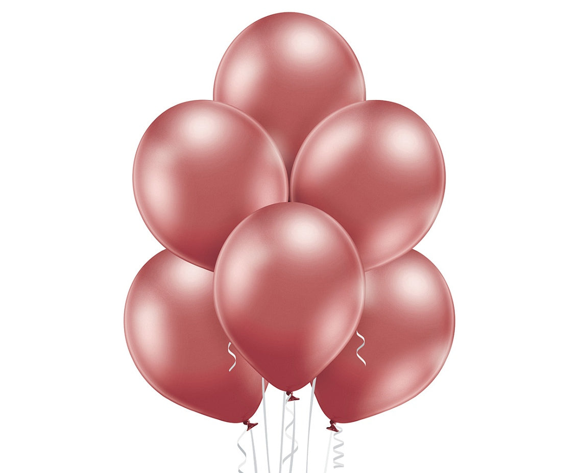 Różowe złoto chromowany balon z helem