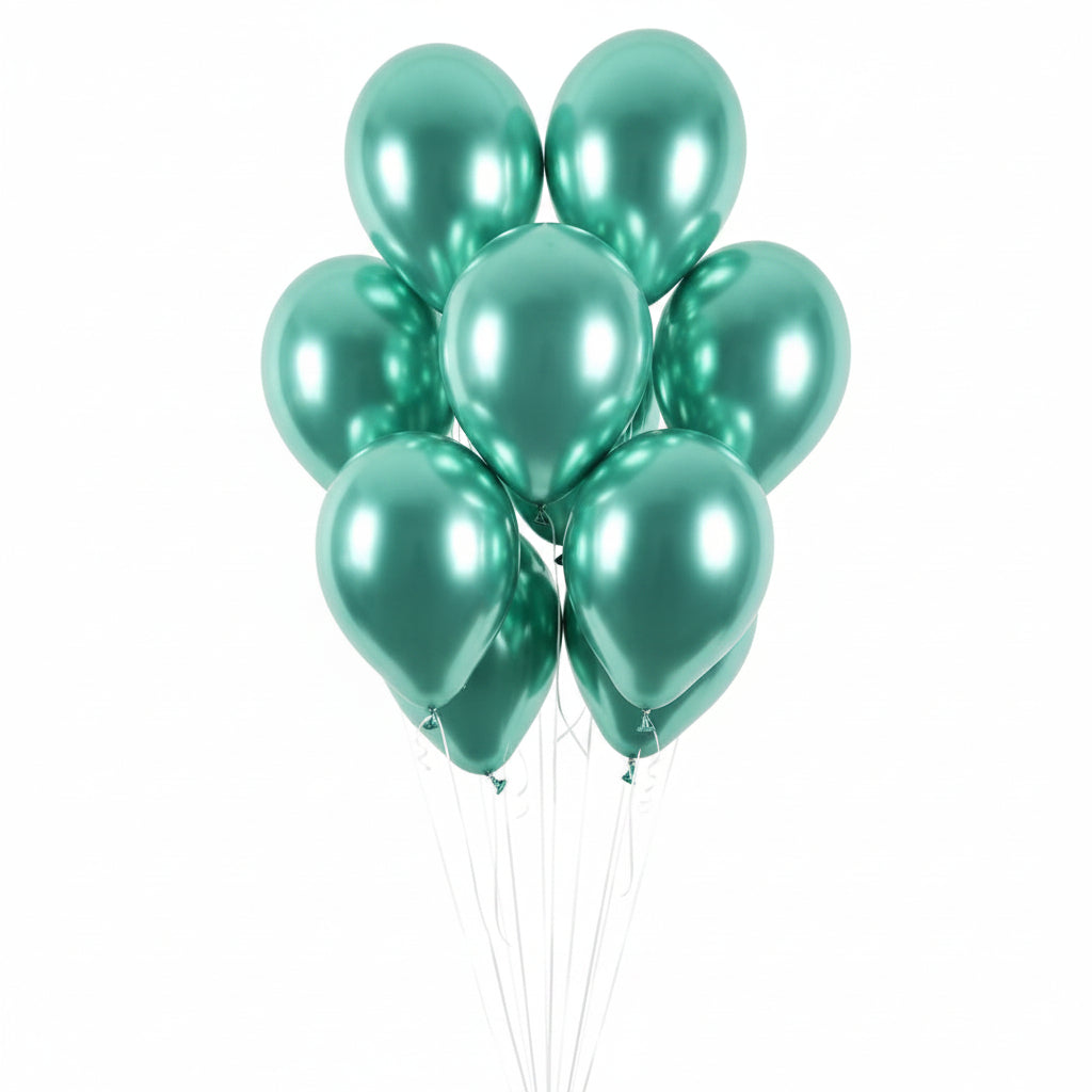 Miętowy chromowany balon z helem