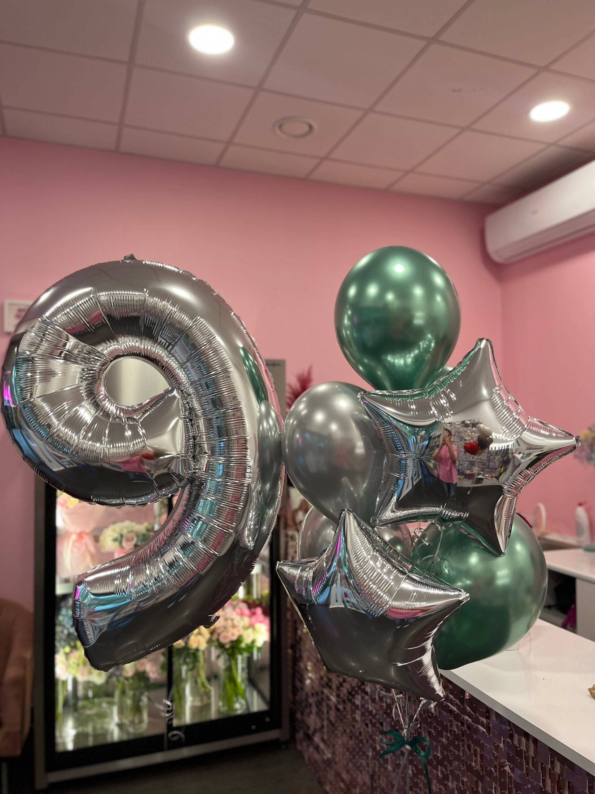 Balony silver green
